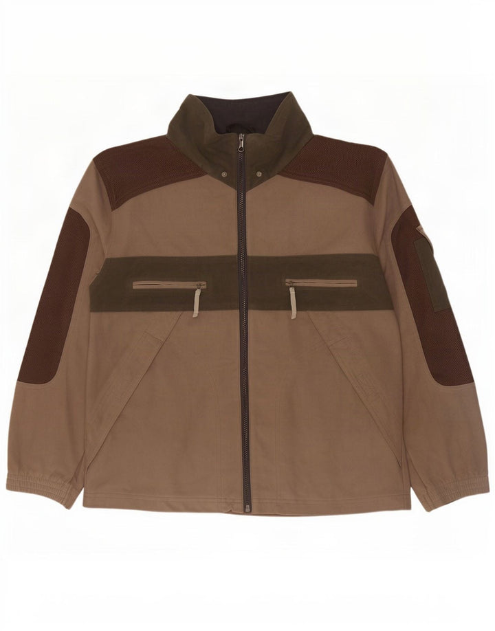 Diadora Herren-Trainingsanzugoberteil, UK-Größe 38, mittelbraunes Farbblock-Polyester