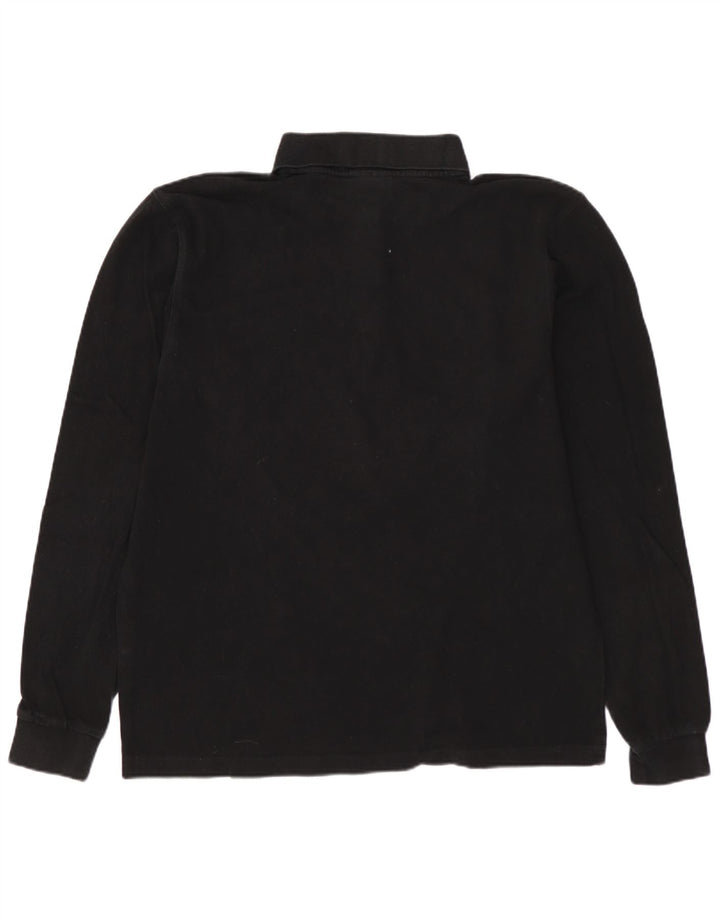 CHAMPION Herren-Langarm-Poloshirt aus mittelschwarzer Baumwolle