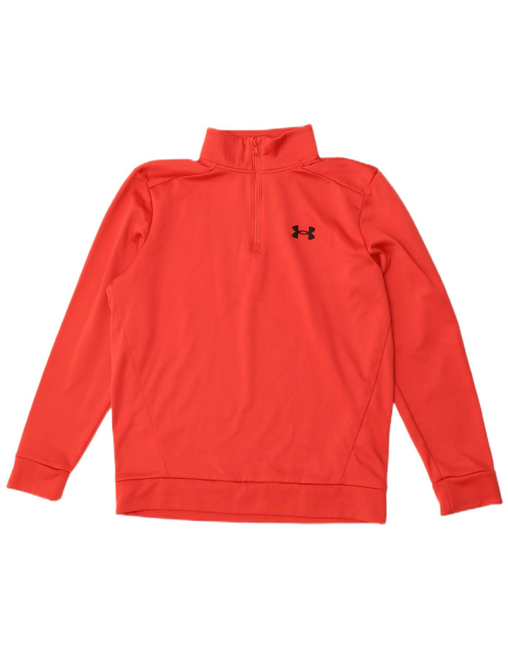 Under Armour Herren-Sweatshirt mit Reißverschluss am Hals, Mittelrotes Polyester