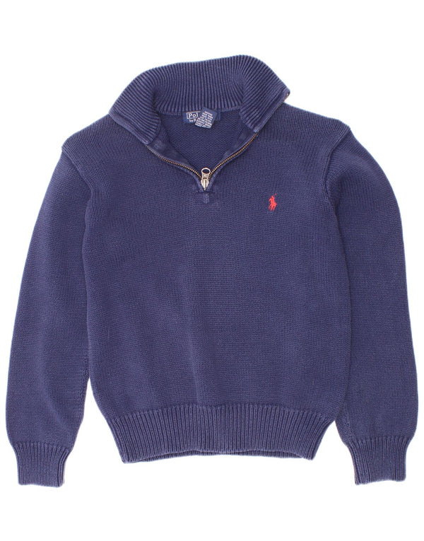 Polo Ralph Lauren Jungen-Pullover mit Reißverschluss am Hals, 9–10 Jahre, Größe S, Marineblau