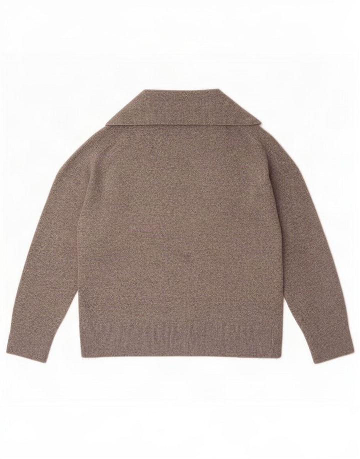 Massimo Dutti Damen-Pullover mit Rollkragen, übergroß, Größe UK 12, Mittelgrau