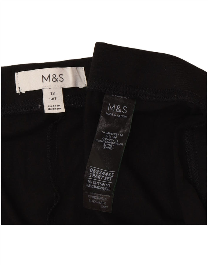 Marks & Spencer Damen Leggings UK 18 XL Schwarz Baumwolle