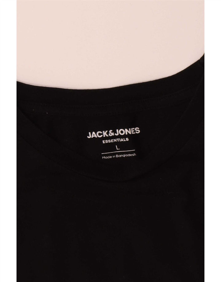 Jack & Jones Herren T-Shirt Top Large Schwarz Baumwolle