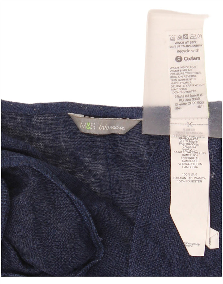Marks & Spencer Damen-Cardigan-Pullover UK 10 Small Marineblau Polyester