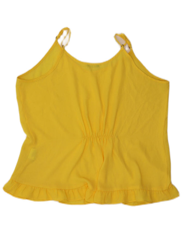 Benetton Damen Cami Top UK 16 Large Gelb Polyester