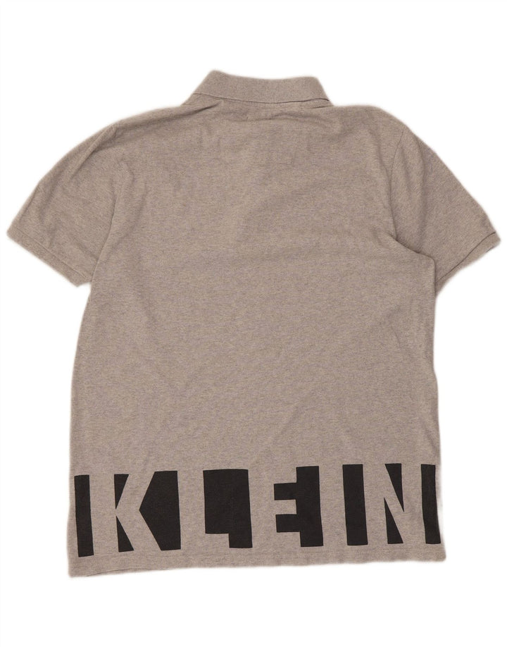 CALVIN KLEIN JEANS Herren-Poloshirt mit Grafik, mittelgraue Baumwolle