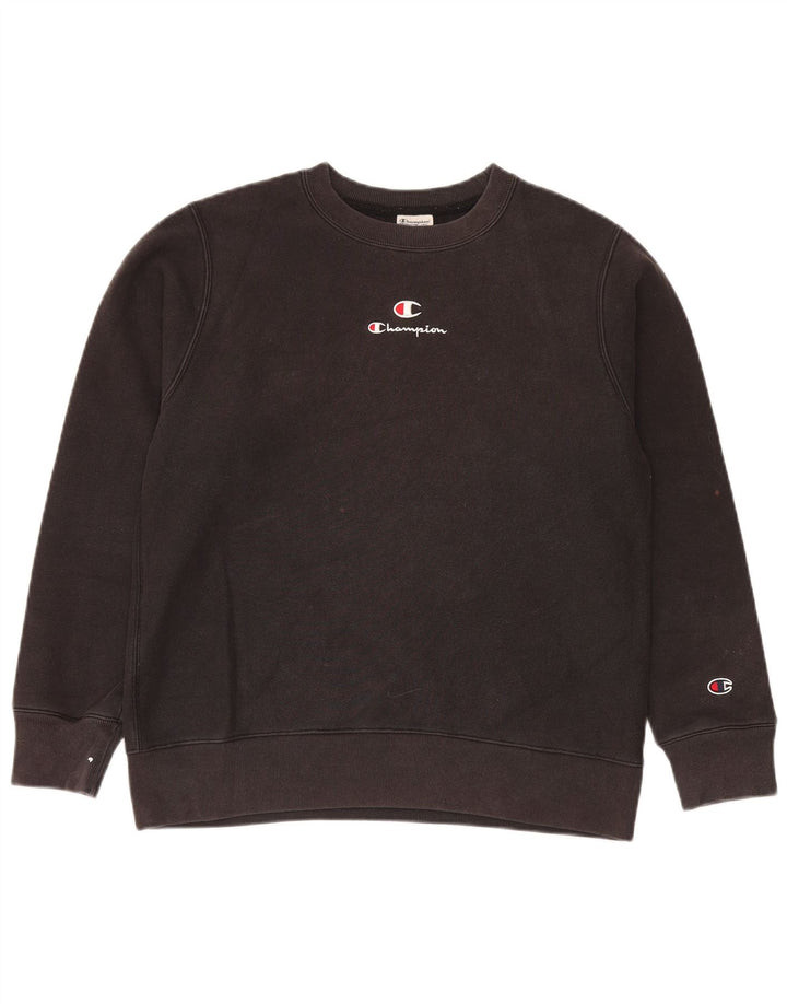 Champion Herren-Sweatshirt-Pullover aus mittelschwarzer Baumwolle