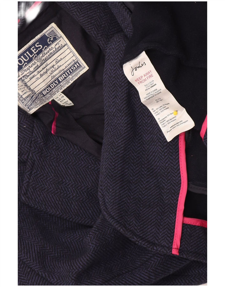 Joules Damen-Blazerjacke mit 1 Knopf, Gr. 14, Marineblau, Fischgrätenmuster
