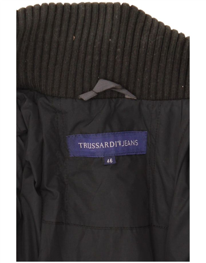 TRUSSARDI JEANS Herren wattierte Jacke IT 46 Small Schwarz