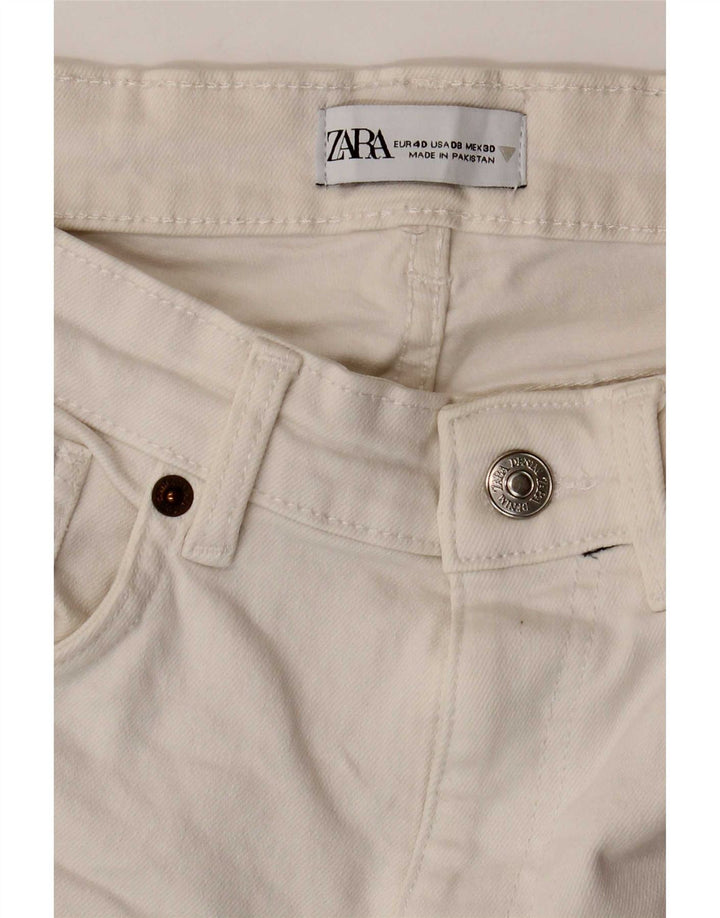 Zara Damen-Cropped-Jeans, EU 40, M, W30, L23, Weiß