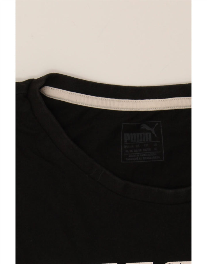 PUMA Mens Graphic T-Shirt Top XL Black Cotton Vintage Puma and Second-Hand Puma from Messina Hembry 