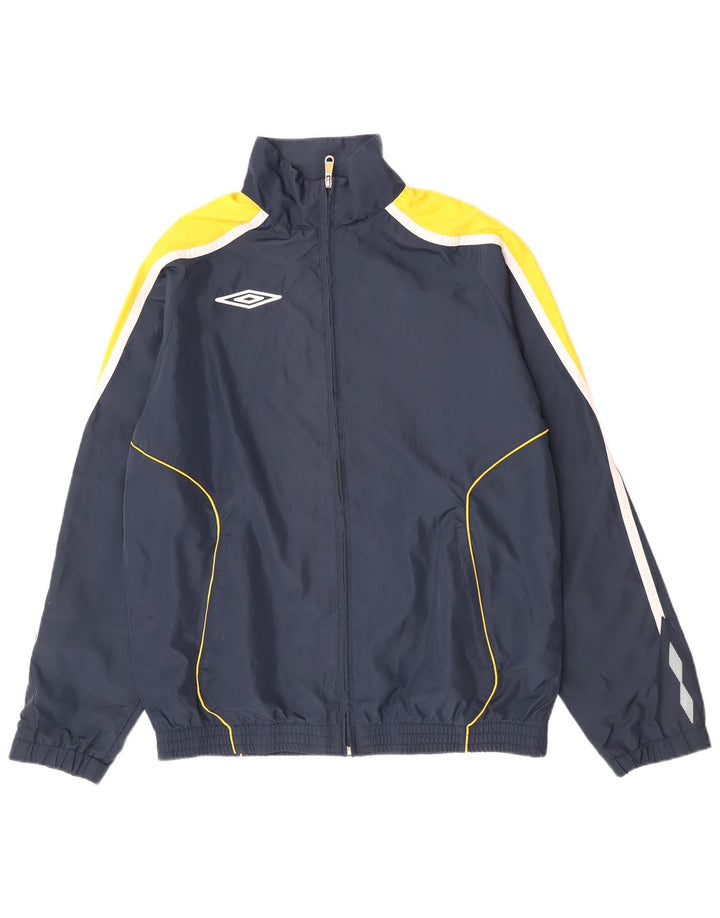 Umbro Herren-Trainingsanzug-Top-Jacke XL, Marineblau, Farbblock-Polyester