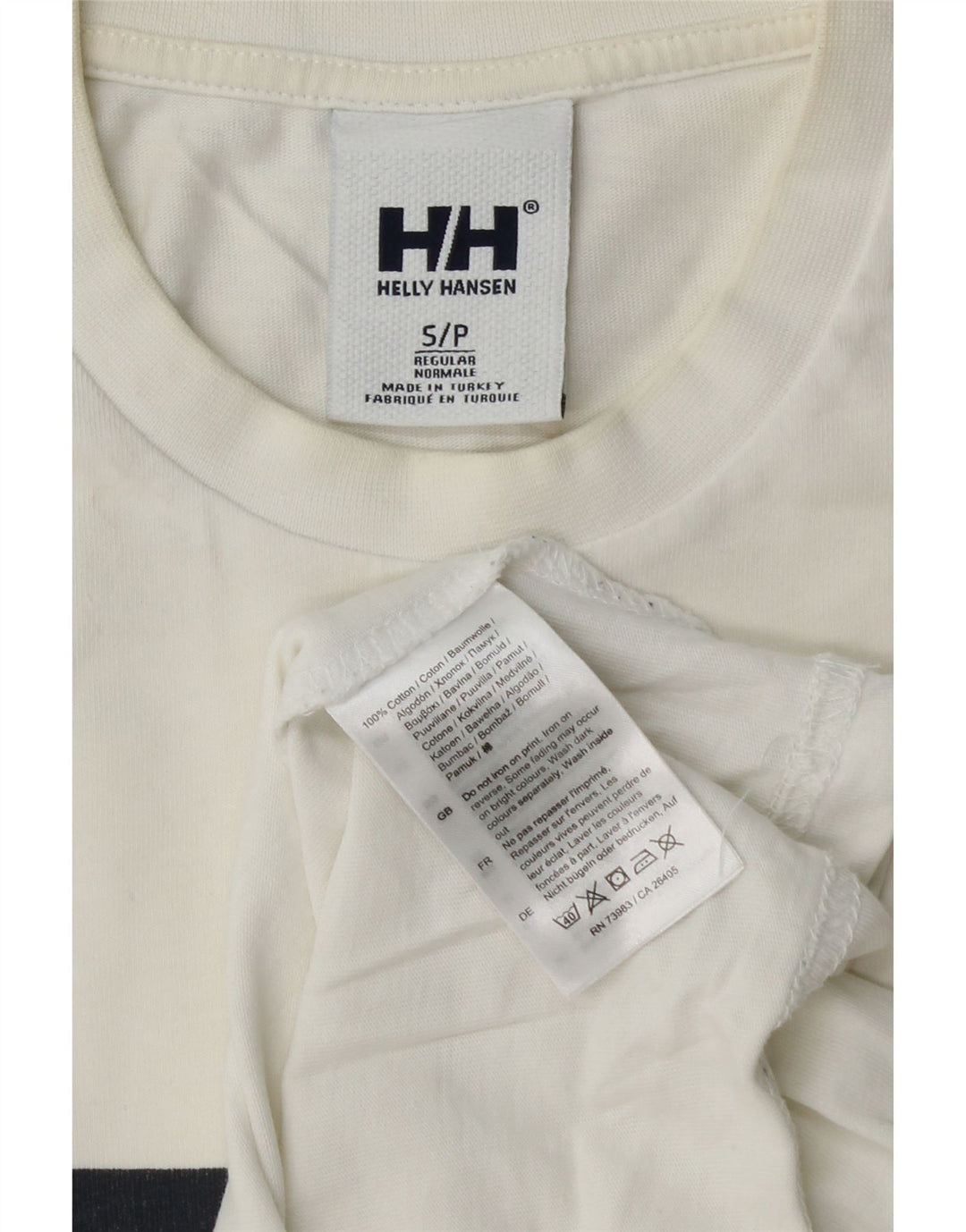 Helly Hansen Herren-T-Shirt mit Grafik, Größe S, weiße Baumwolle