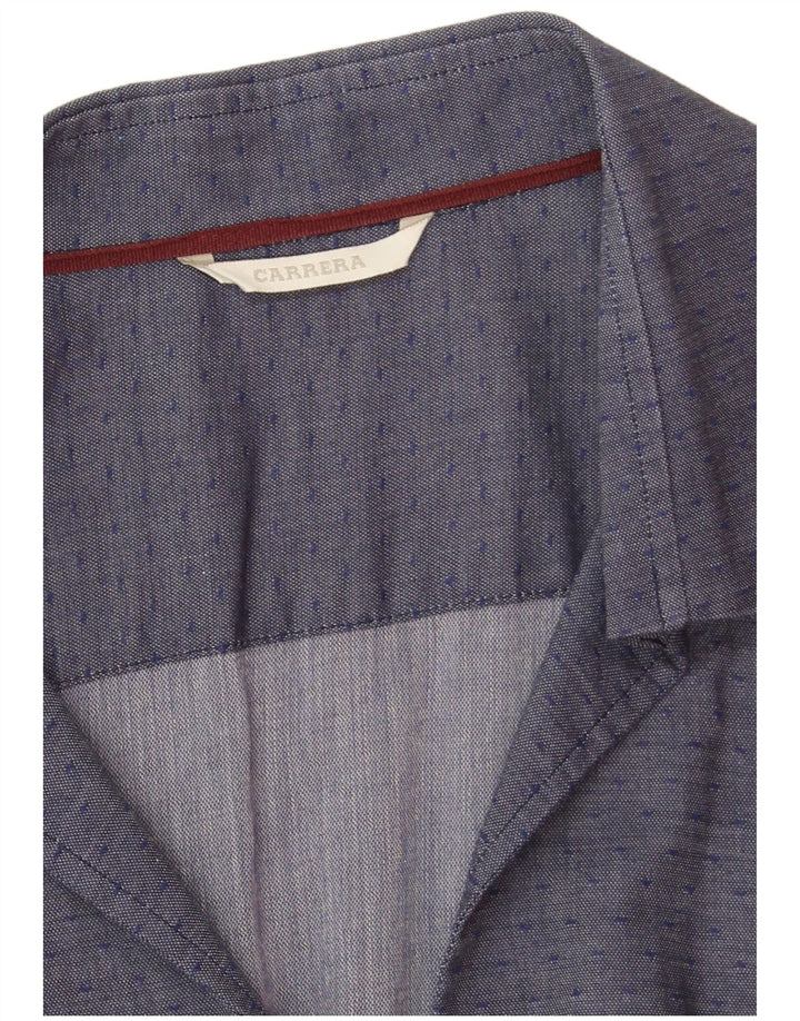 Carrera Damen-Hemd UK 12 Medium Marineblau gepunktet
