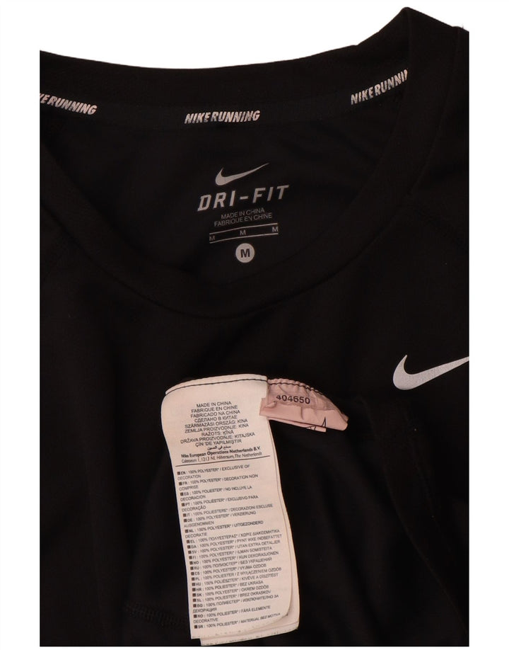 Nike Herren Dri Fit T-Shirt Top Medium Schwarz Polyester