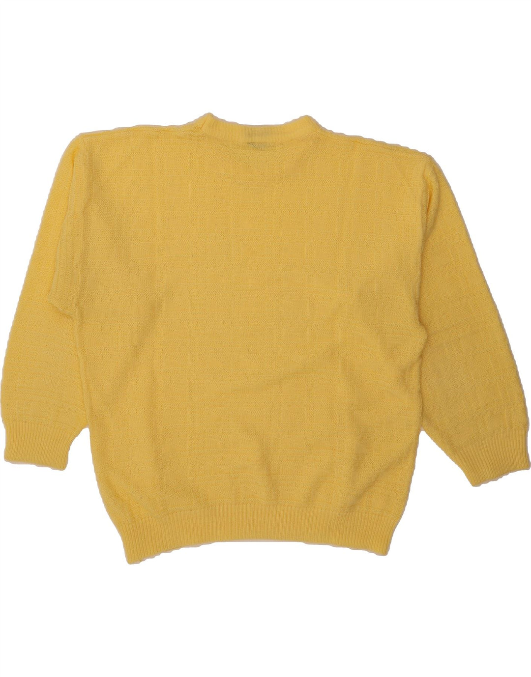 CLAUDE DE PIERRE Mens Crew Neck Jumper Sweater IT 52 Large Yellow Vintage Claude De Pierre and Second-Hand Claude De Pierre from Messina Hembry 