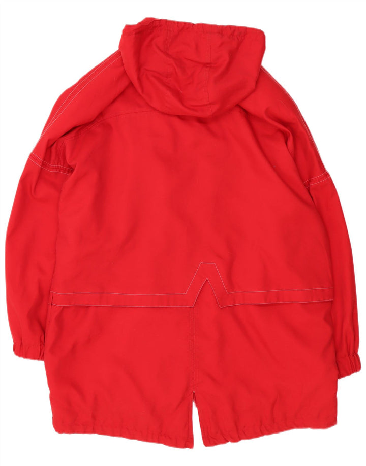 Vintage Damen Parka-Jacke mit Kapuze, übergroß, UK 10, klein, rot, Polyester