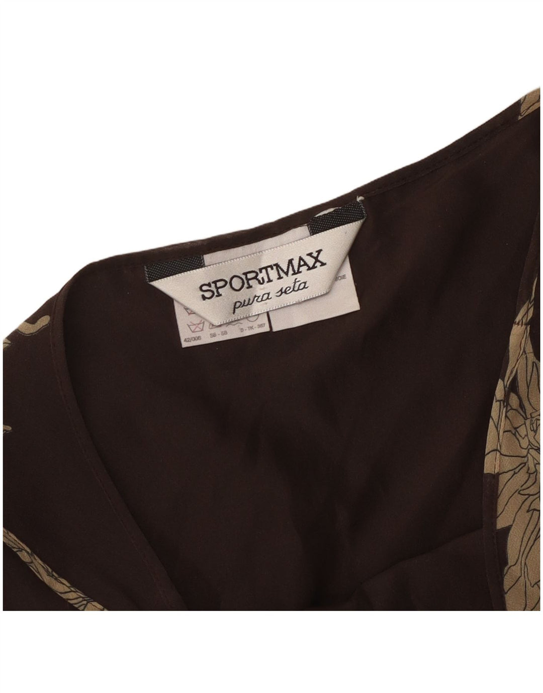 SPORTMAX Damen ärmelloses Etuikleid UK 6 XS braun geblümte Seide