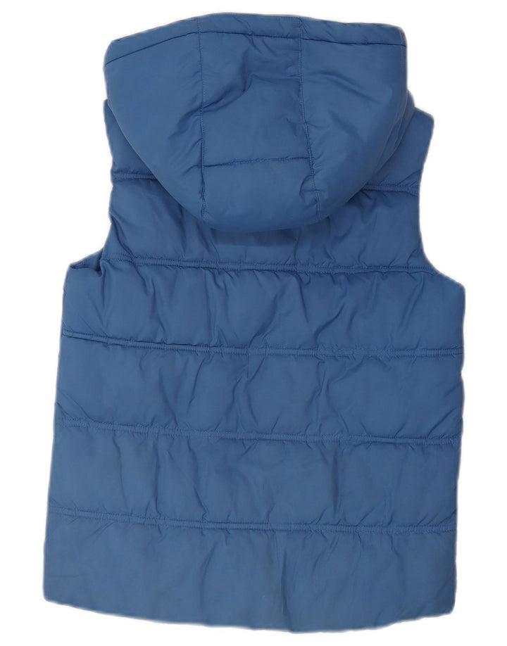 Benetton Wattierte Weste für Jungen mit Kapuze, 11–12 Jahre, groß, blaues Polyester