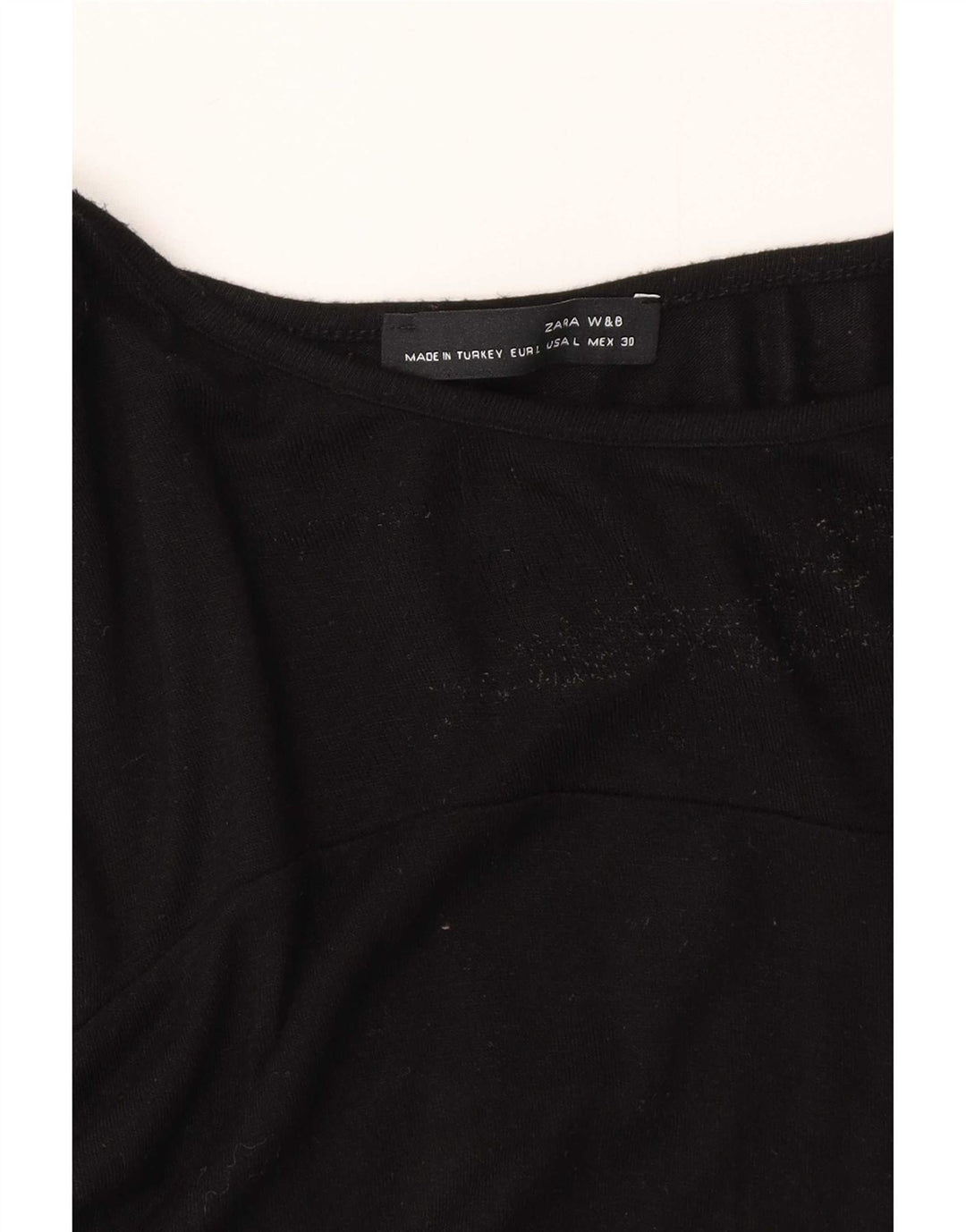 Zara Damen Langarm-Tunika-Top UK 14 Large Schwarz