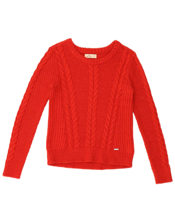 Hollister Damen-Pullover mit U-Boot-Ausschnitt, UK 6, XS, Rot, Acryl