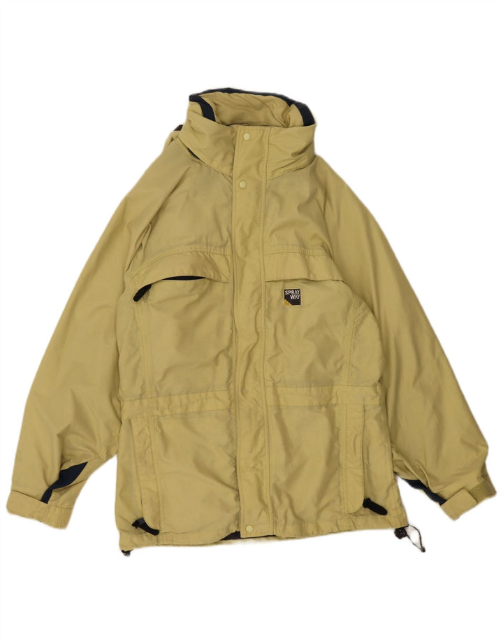 Sprayway Womens Hooded Oversized Rain Jacket UK 10 Small Gelb Polyamid