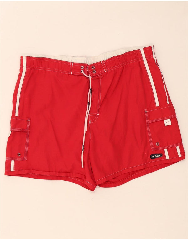Colmar Herren-Badeshorts IT 50, groß, rotes Colourblock-Polyamid