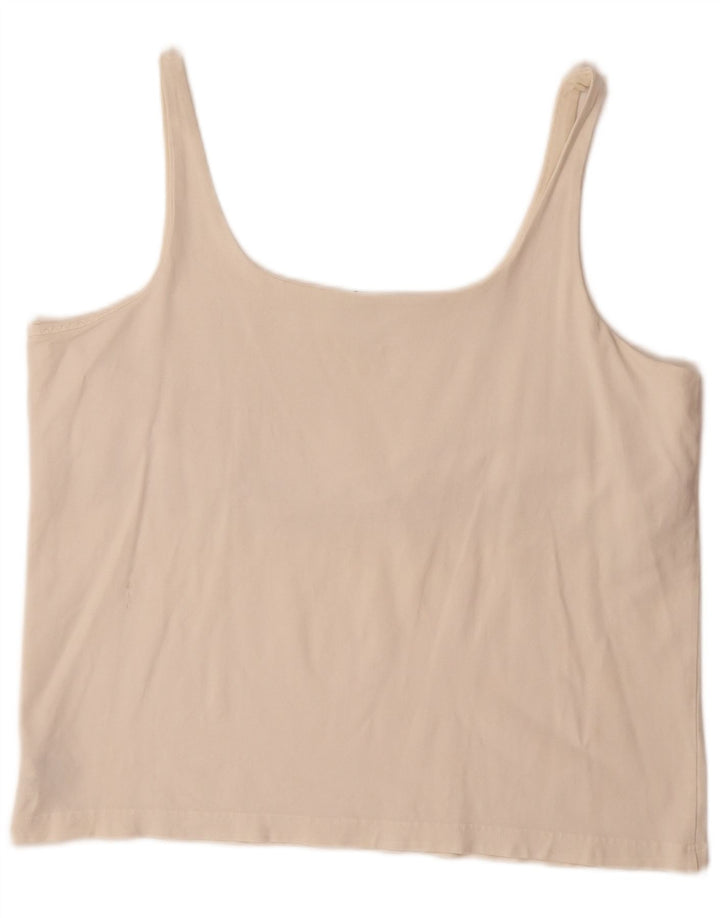 EDDIE BAUER Womens Tall Cami Top UK 18 XL Off White Baumwolle