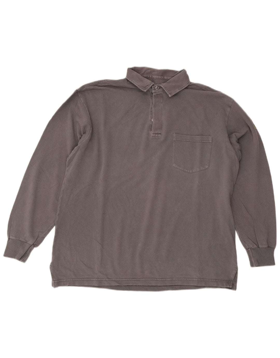Murphy & Nye Herren Sailmakers Langarm-Poloshirt mit lockerer Passform Mittelgrau
