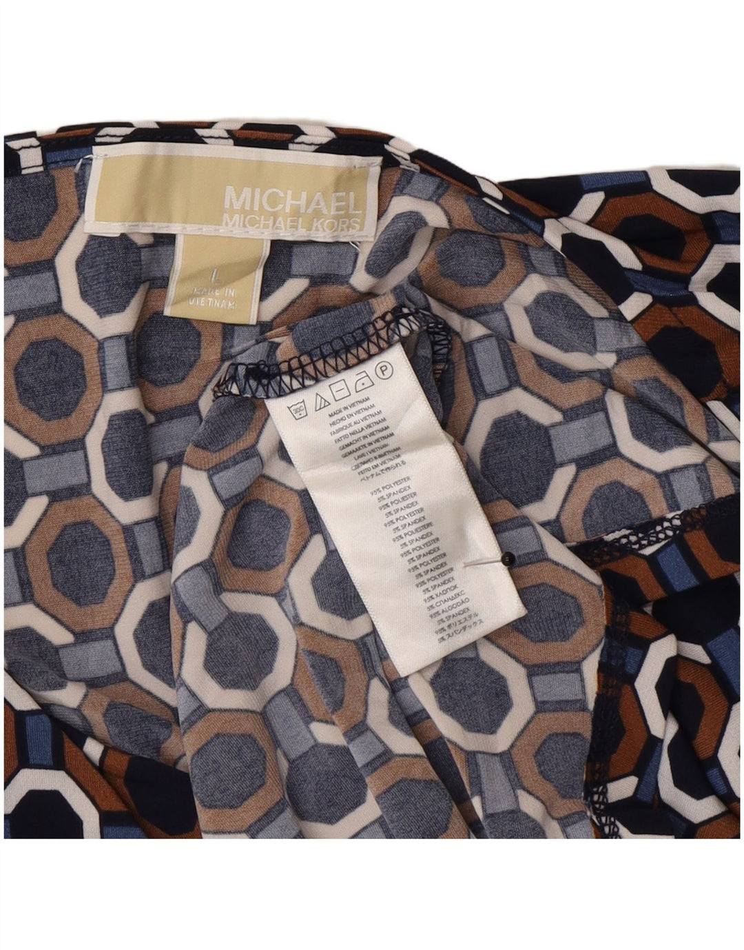 Michael Kors Damen-Blusenoberteil, UK-Größe 44, groß, mehrfarbig, geometrisch
