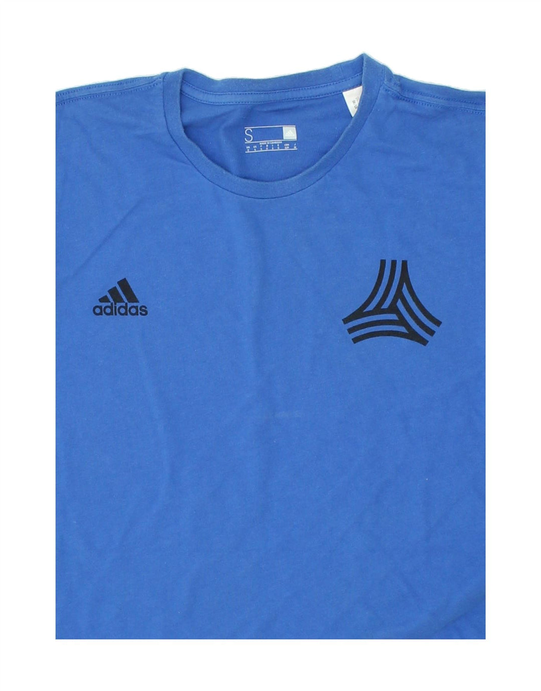 ADIDAS Mens Graphic T-Shirt Top Small Blue Cotton Vintage Adidas and Second-Hand Adidas from Messina Hembry 