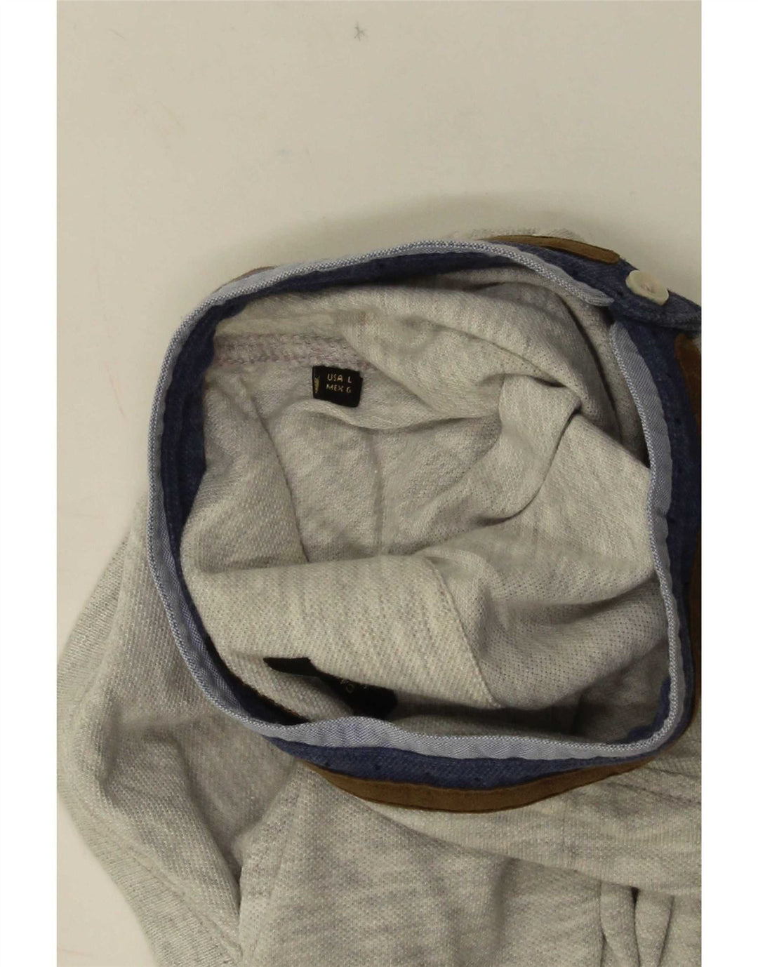 Massimo Dutti Herren-Poloshirt, groß, grau gestreift