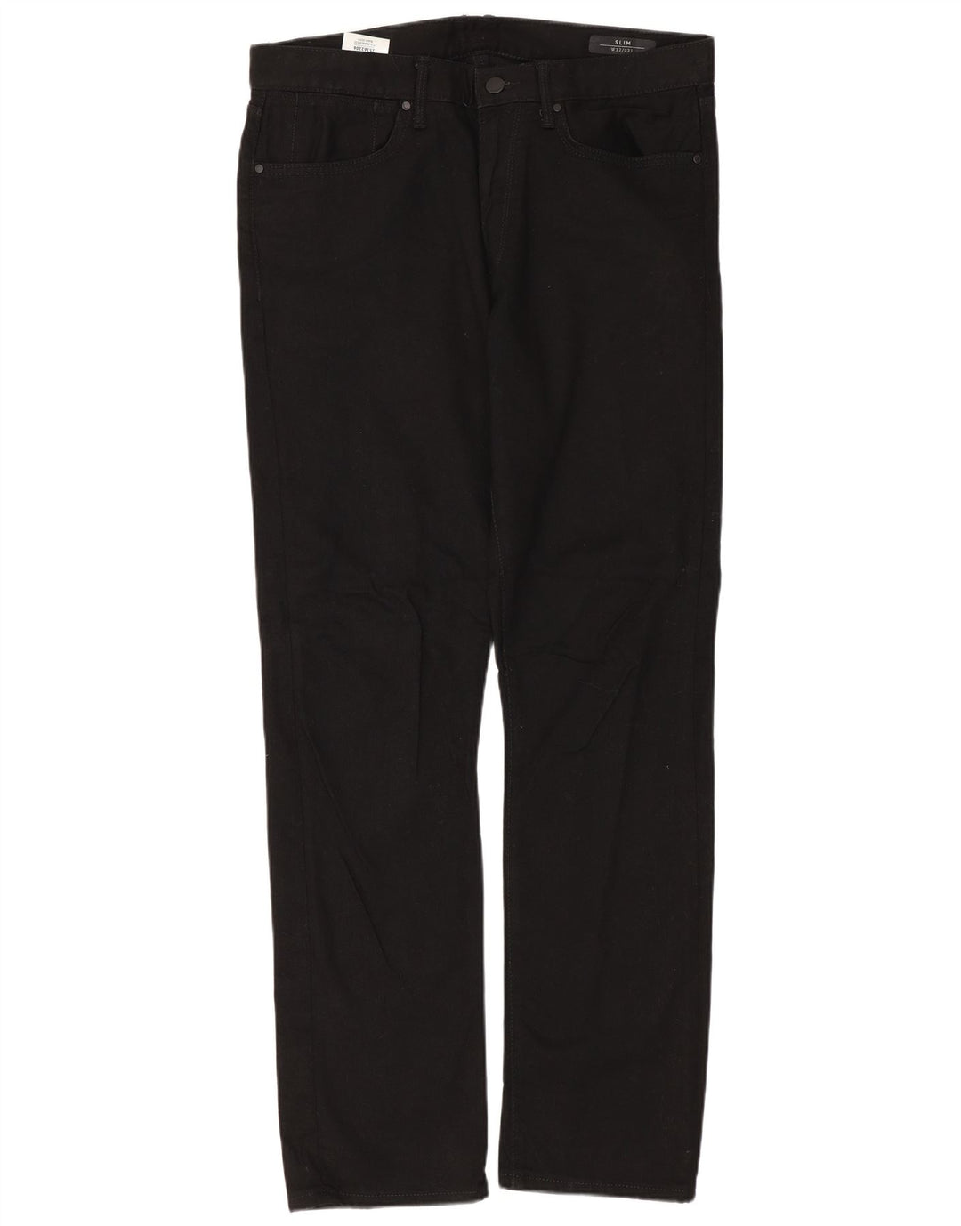 MARKS & SPENCER Herren Slim Jeans W32 L31 Schwarze Baumwolle