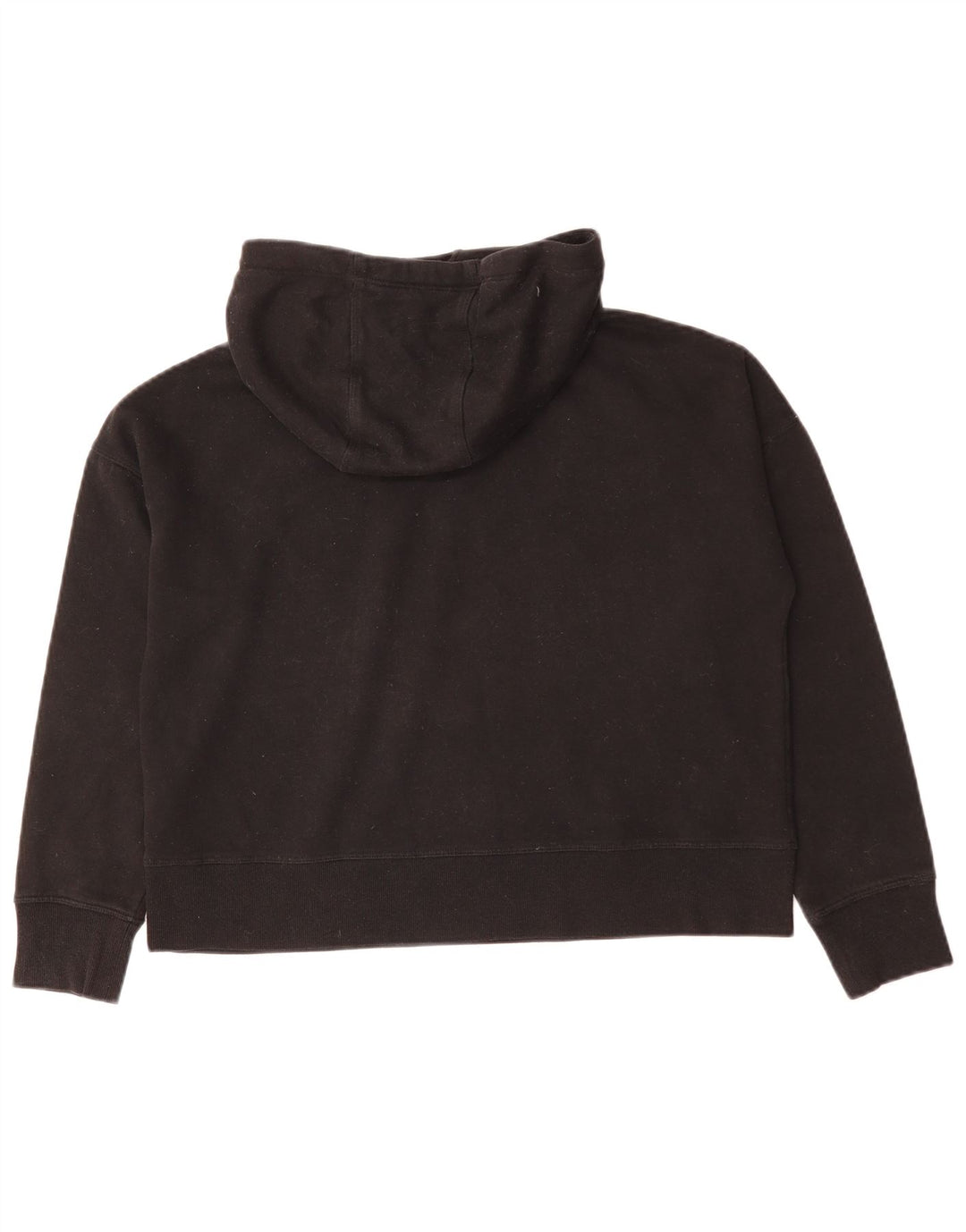 Calvin Klein Damen Crop Hoodie Pullover UK 12 Mittelschwarz Farbblock