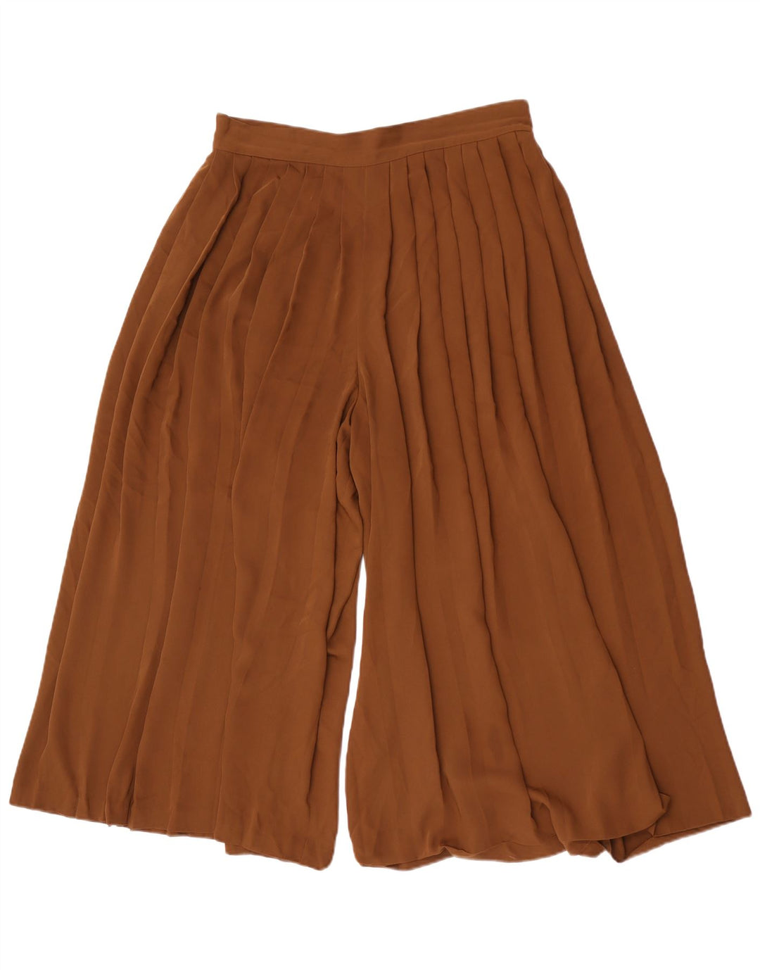 Massimo Dutti Damen Cullotes Capri-Hose, Größe L, W32, L22, Braun, Polyester