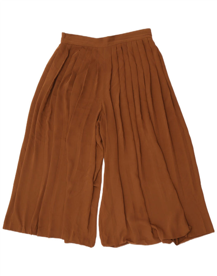 Massimo Dutti Damen Cullotes Capri-Hose, Größe L, W32, L22, Braun, Polyester