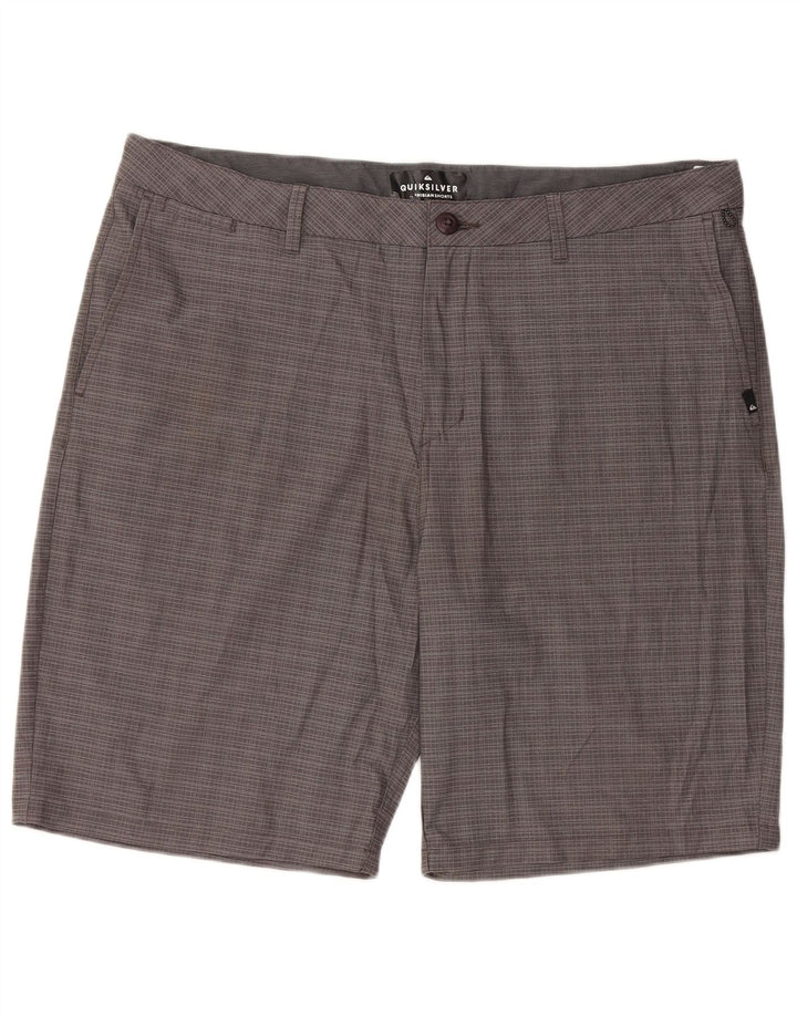 QUIKSILVER Herren-Chinoshorts W40 XL Grau kariertes Polyamid