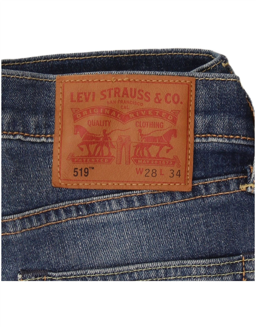 Levi's Damen 519 Skinny Jeans W28 L34 Blaue Baumwolle