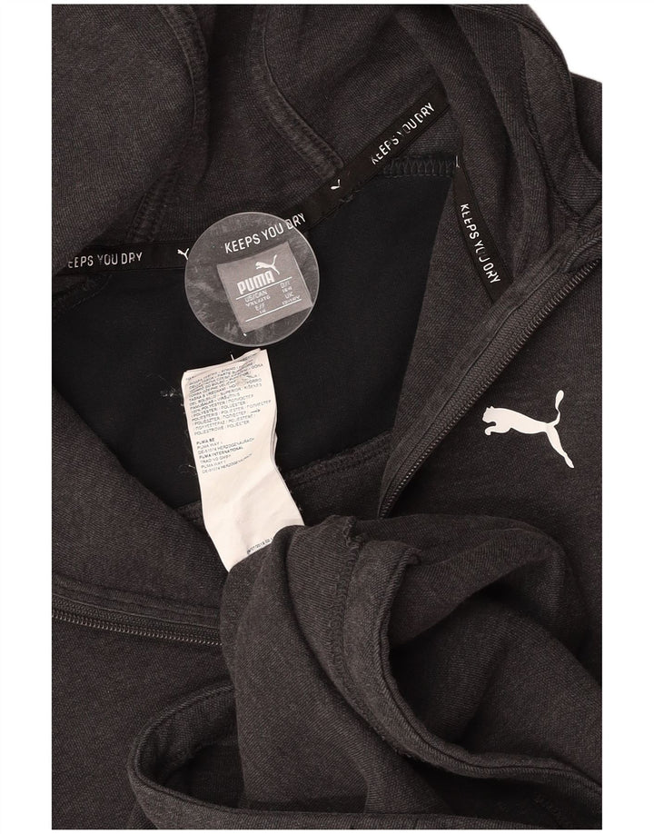 PUMA Boys Zip Hoodie Sweater 13-14 Years Grey Colourblock Polyester