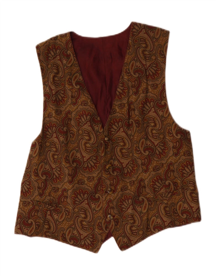 Vintage Herren Weste Mittelbraun Paisley