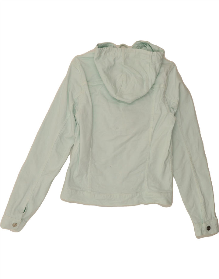 LACOSTE Womens Hooded Denim Jacket UK 12 Medium Blue Cotton Vintage Lacoste and Second-Hand Lacoste from Messina Hembry 