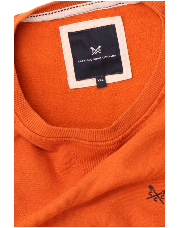 CREW CLOTHING Herren Sweatshirt Pullover 2XL Orange Baumwolle