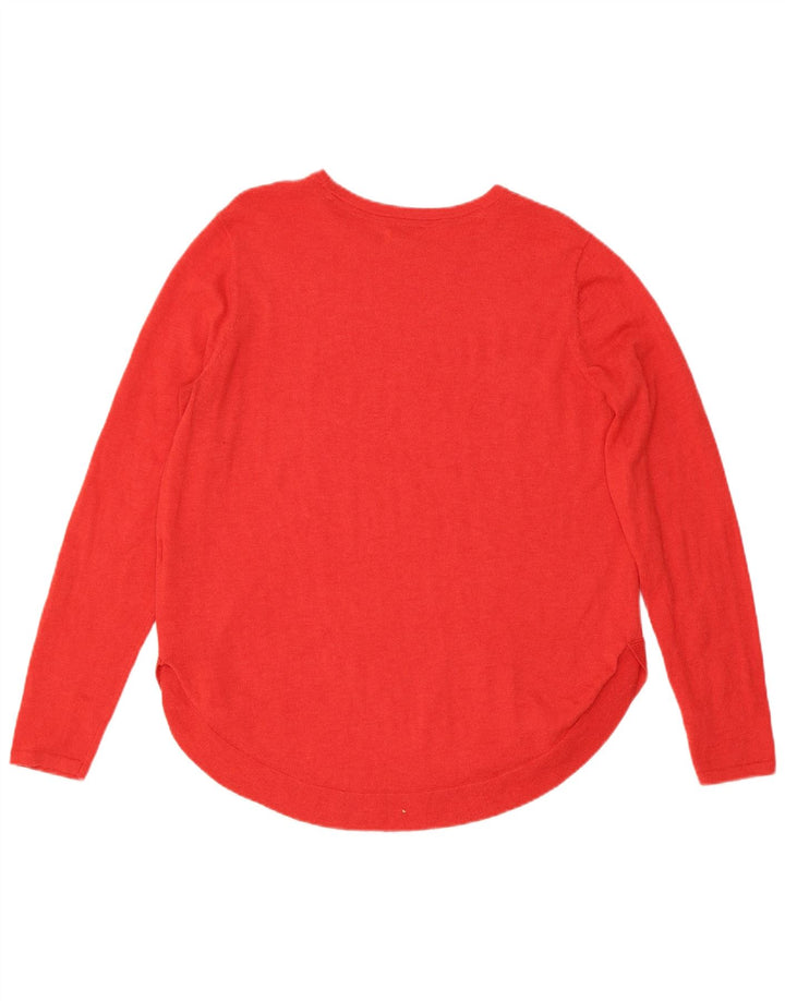 Fat Face Damen-Pullover mit U-Boot-Ausschnitt, UK 14, Mittelrot, Polyester