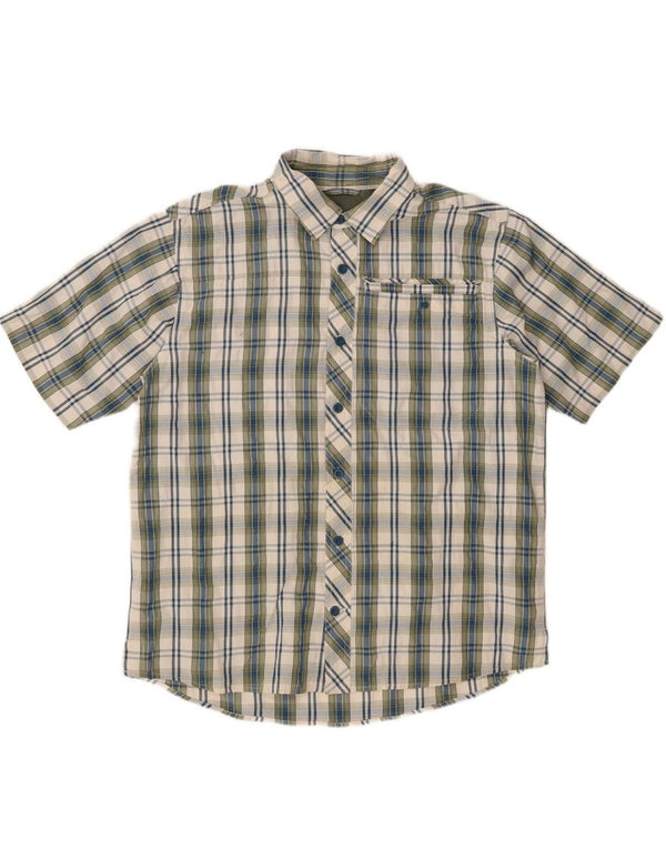 EDDIE BAUER Herren Kurzarmhemd Medium Khaki Check Polyester