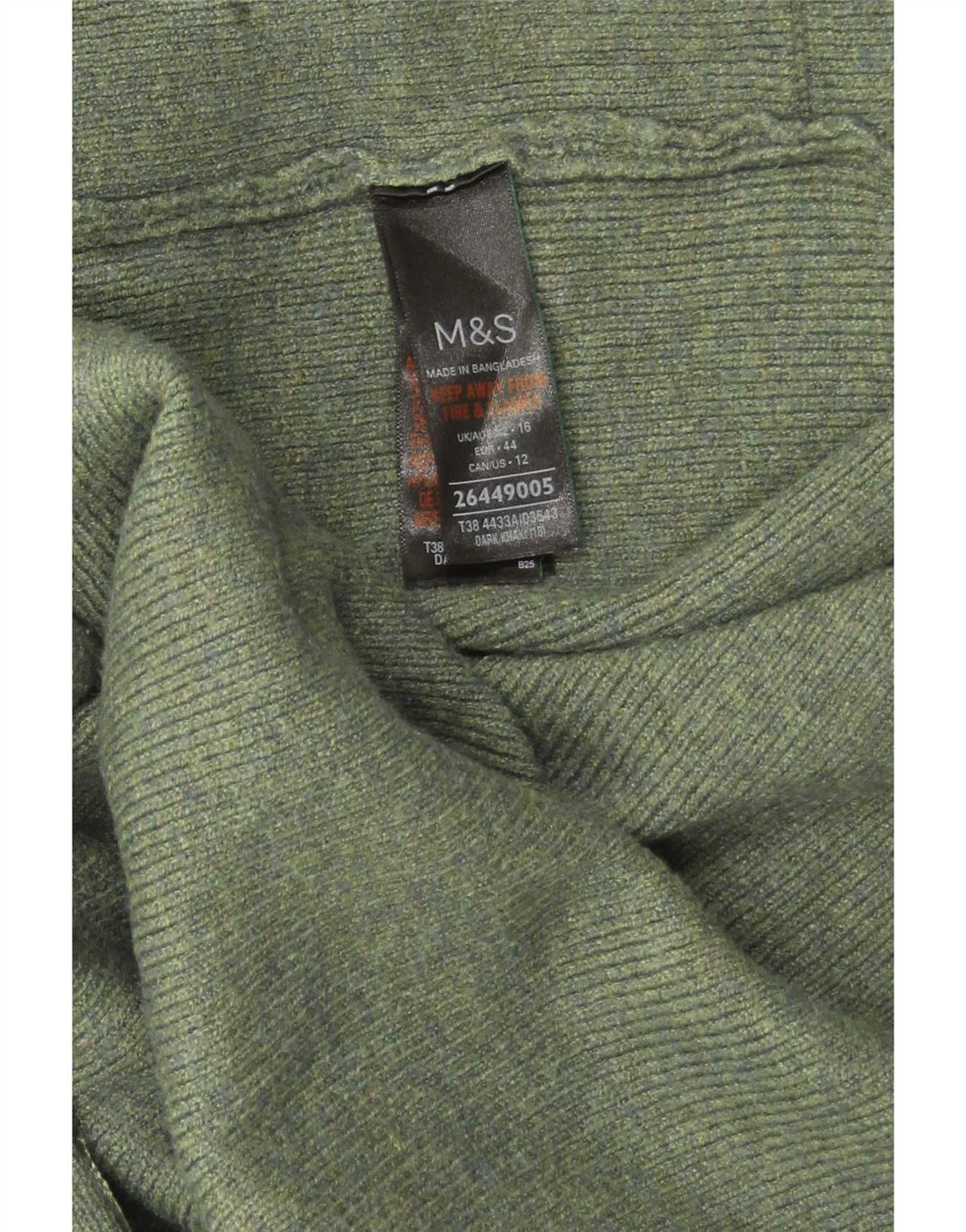 Marks & Spencer Damen Longline Open Cardigan Pullover UK 16 Large Khaki