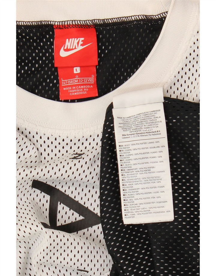 NIKE Jungen-Top mit Grafik, 12–13 Jahre, groß, weißes Polyester