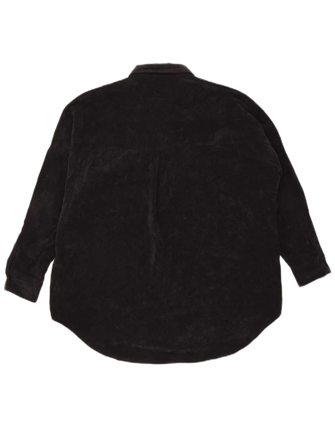 Zara Damen Übergroßes Cordhemd UK 6 XS Schwarz Polyester
