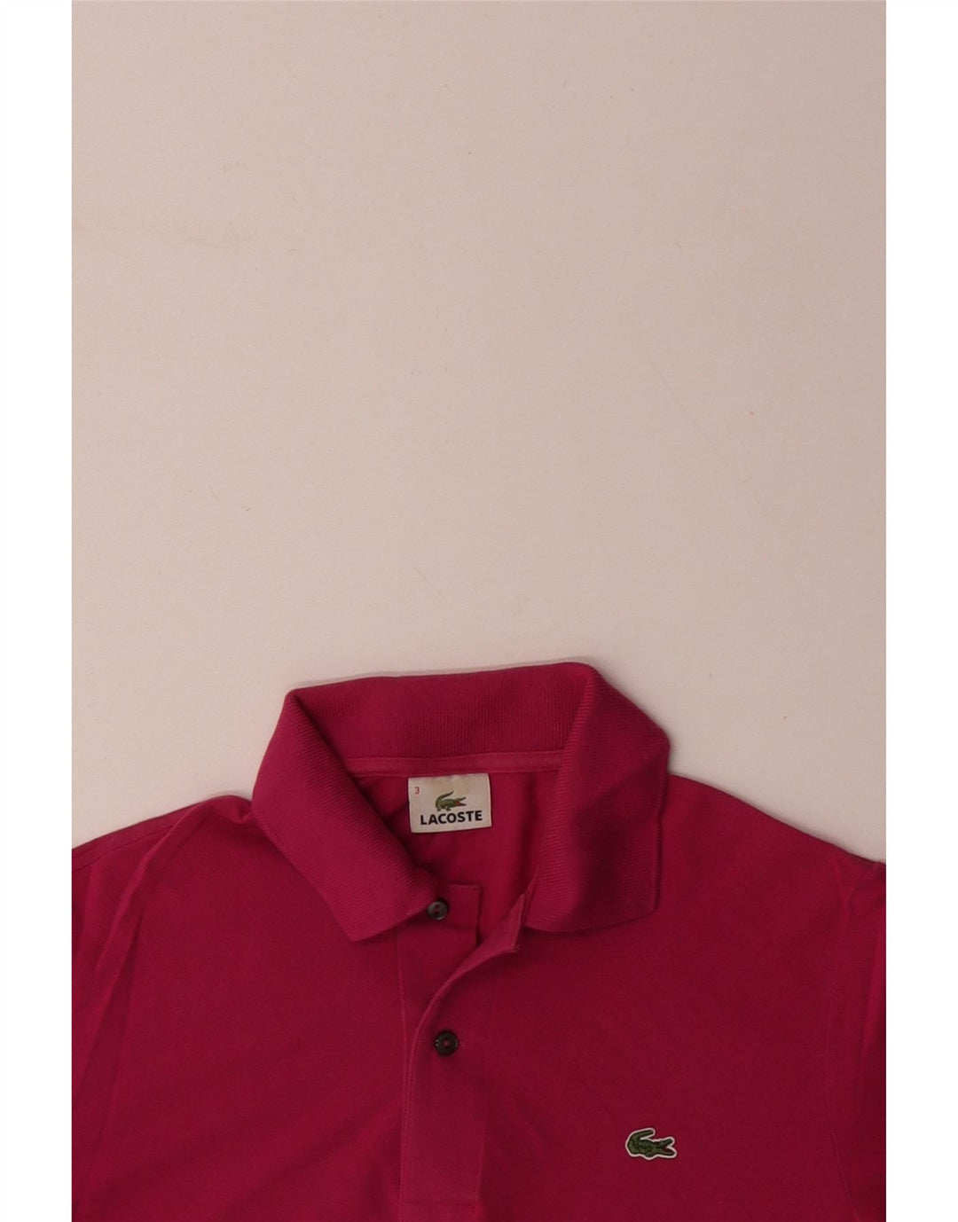 LACOSTE Herren-Poloshirt, Größe 3, klein, rosa Baumwolle