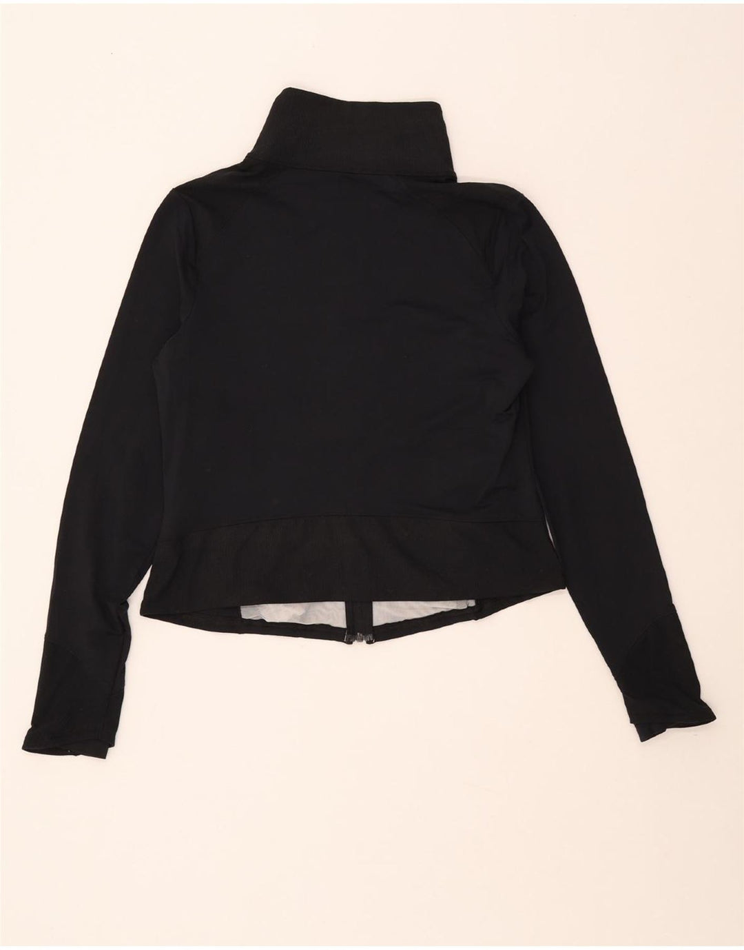 UNDER ARMOUR Damen Crop Trainingsanzug Top Jacke UK 14 Large Schwarz Nylon