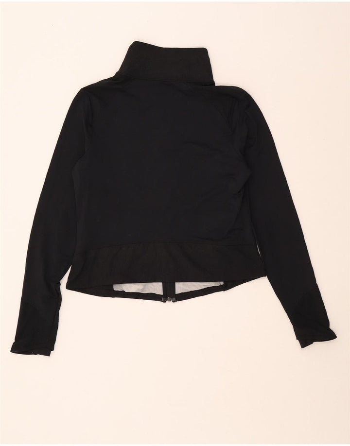 UNDER ARMOUR Damen Crop Trainingsanzug Top Jacke UK 14 Large Schwarz Nylon